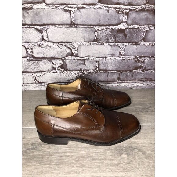 Johnston Murphy Domani Brown Leather Cap Toe Oxfords Shoes Men’s Sz 9M US/42EU main image 13